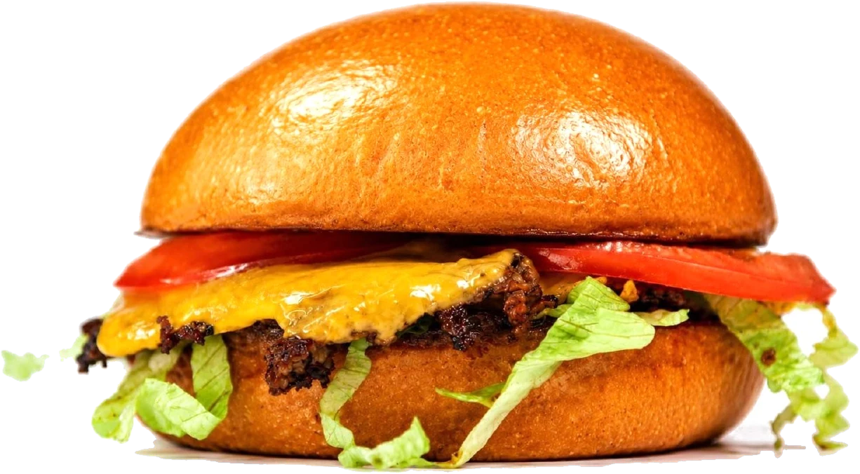 Bloom — the spring burger with lettuce, tomato and American cheddar
