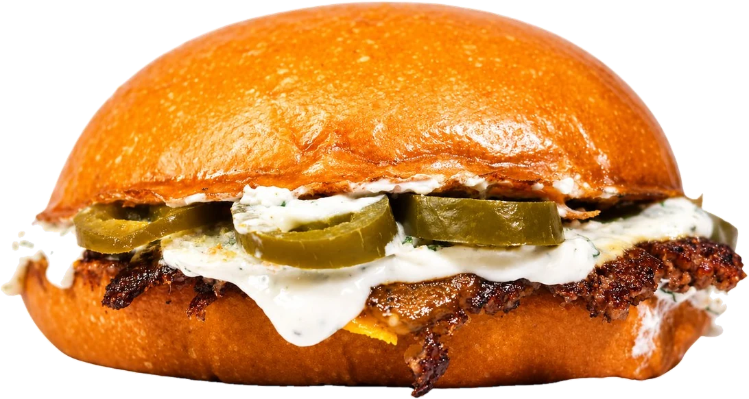 Jalapeños — the summer burger with jalapeños and American cheese