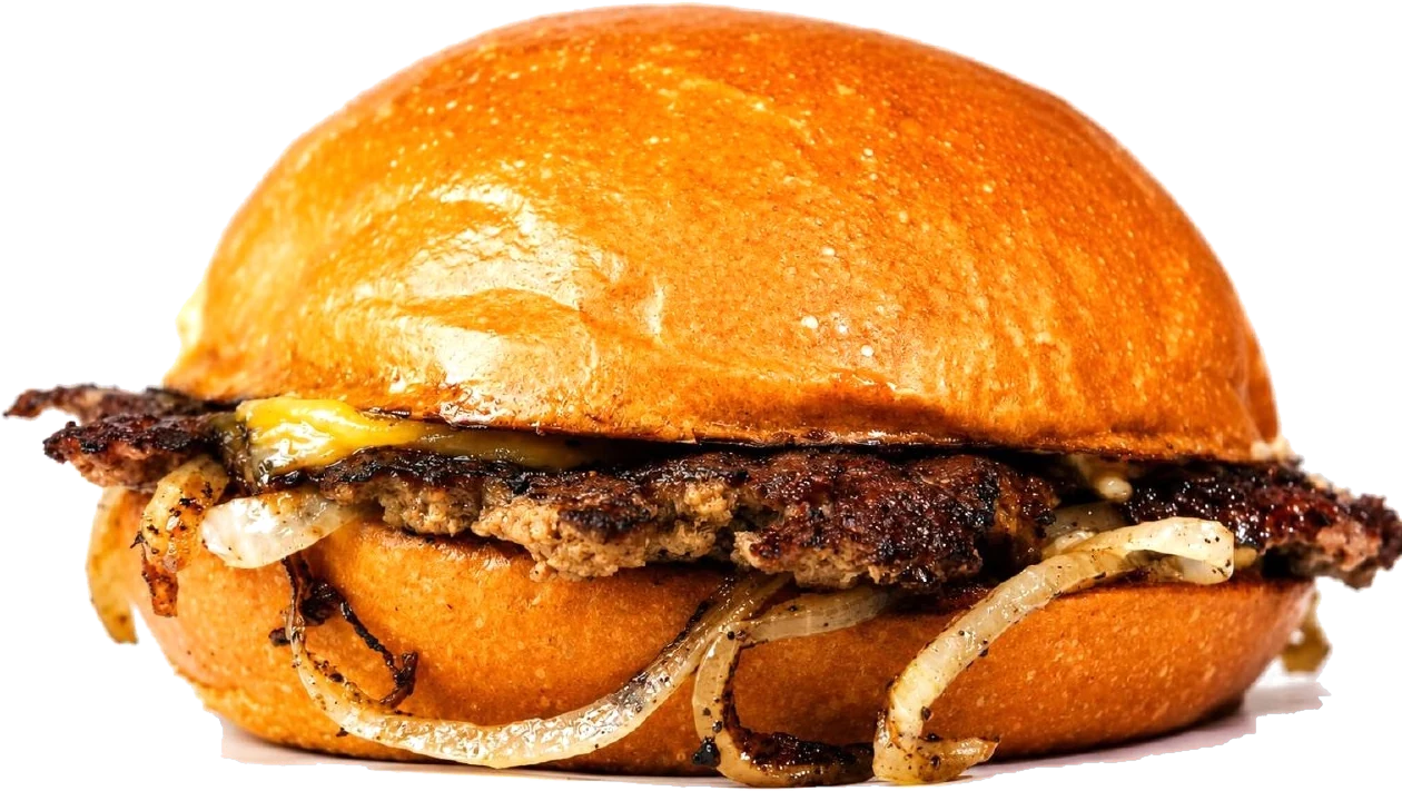 Oklahoma — the autumn burger with caramelized onions and American cheddar